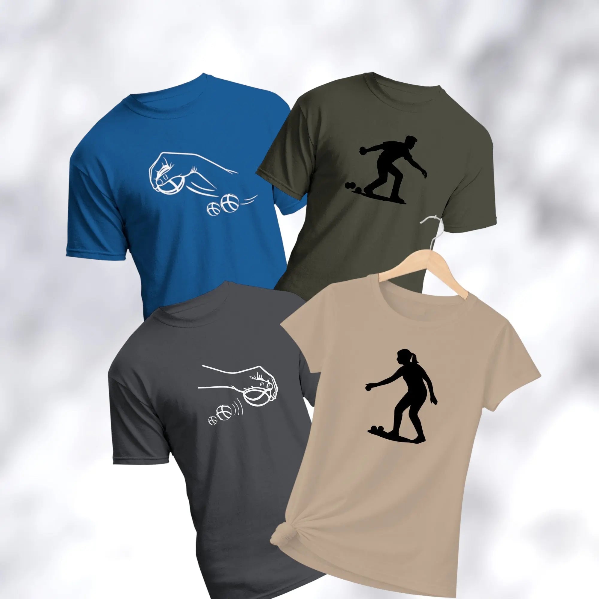 t-shirts graphiques pétanque minimalistes T shirts et plus