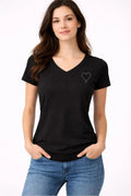 T-shirt femme strass CŒUR - T Shirts et plus