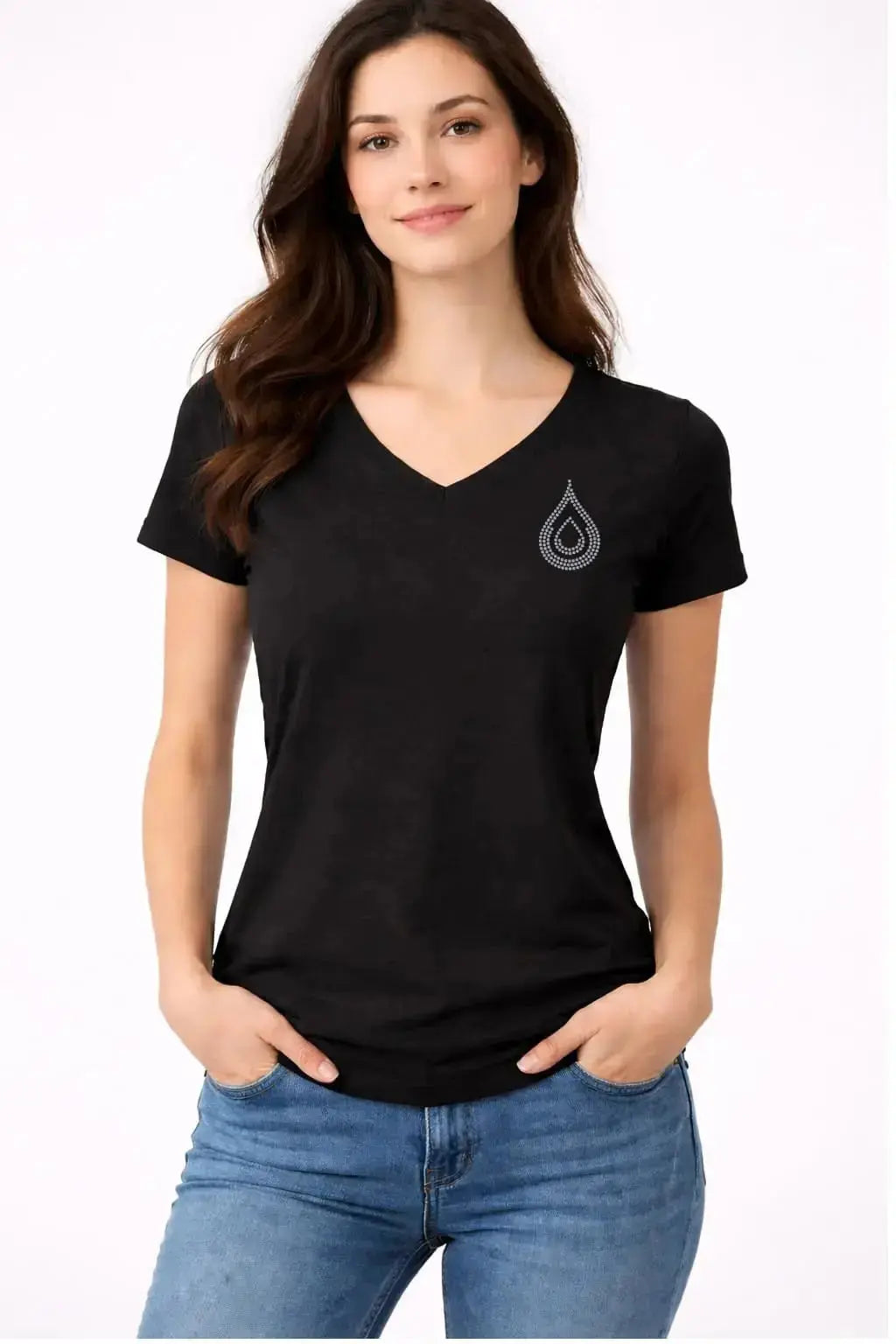 T-shirt femme Goutte strass - T Shirts et plus