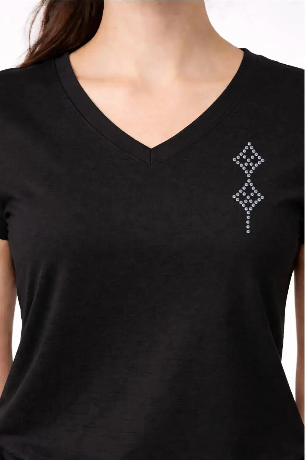 T-shirt femme strass LOSANGE - T Shirts et plus