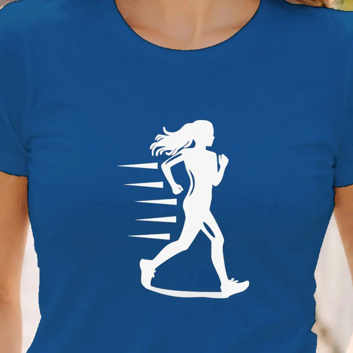 T-shirt graphique femme running libre détail blanc vue rapprochée T shirts et plus
