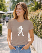 T-shirt graphique femme running libre sable 