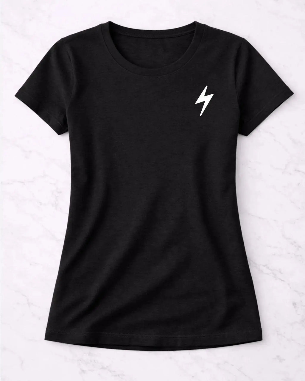 T-shirt bio femme Energy vinyle blanc vue à plat T Shirts et plus