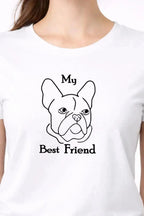 T-shirt bio femme My best friend blanc zoom T Shirts et plus