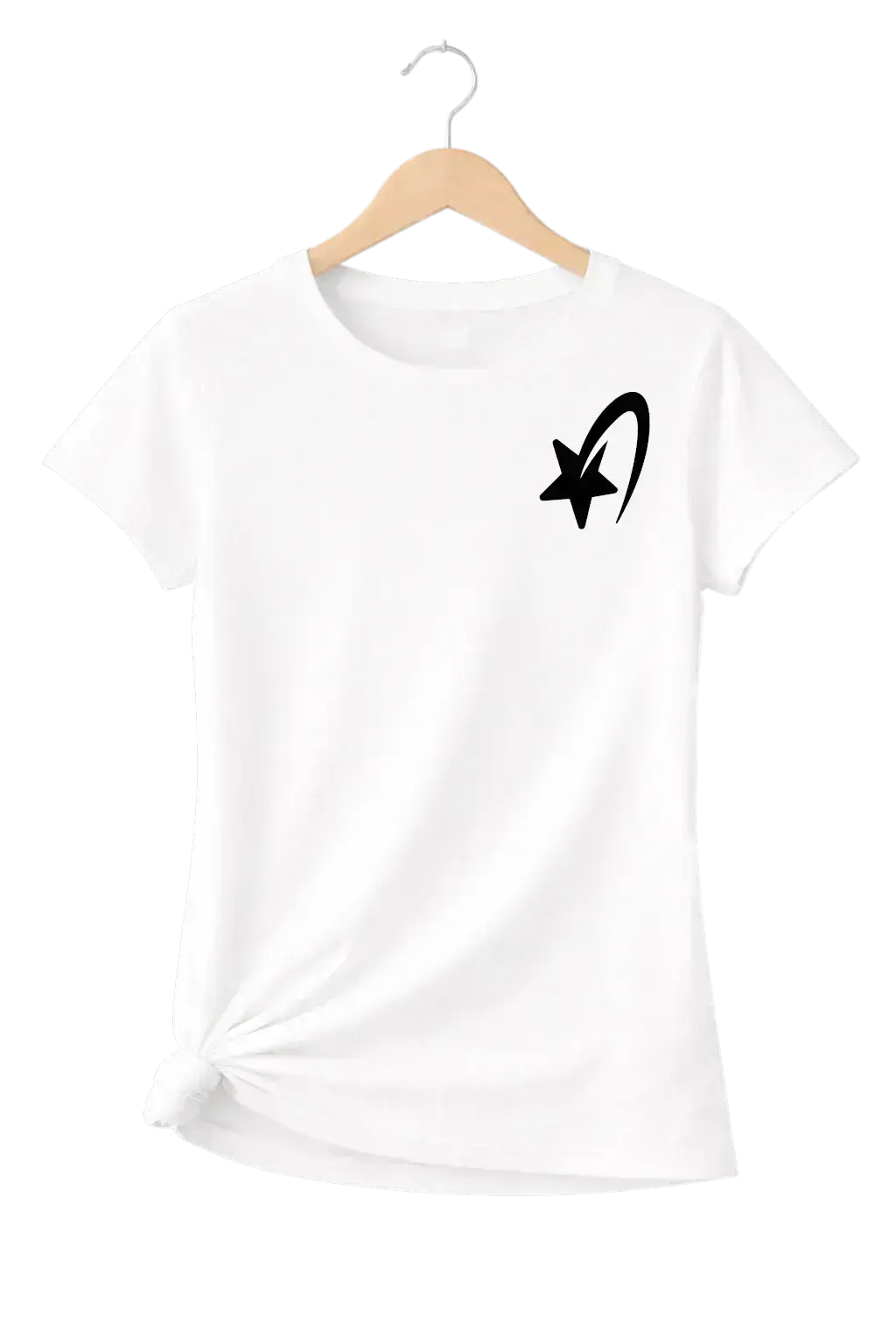 T-shirt bio femme Étoile blanc vue à plat - T Shirts et plus