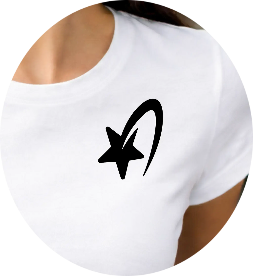 T-shirt bio femme Étoile vinyle noir zoom - T Shirts et plus