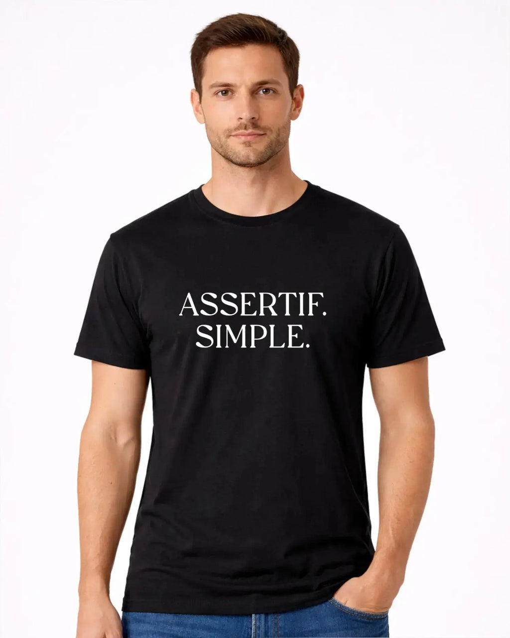 T-shirt bio homme Assertif Simple noir T Shirts et plus