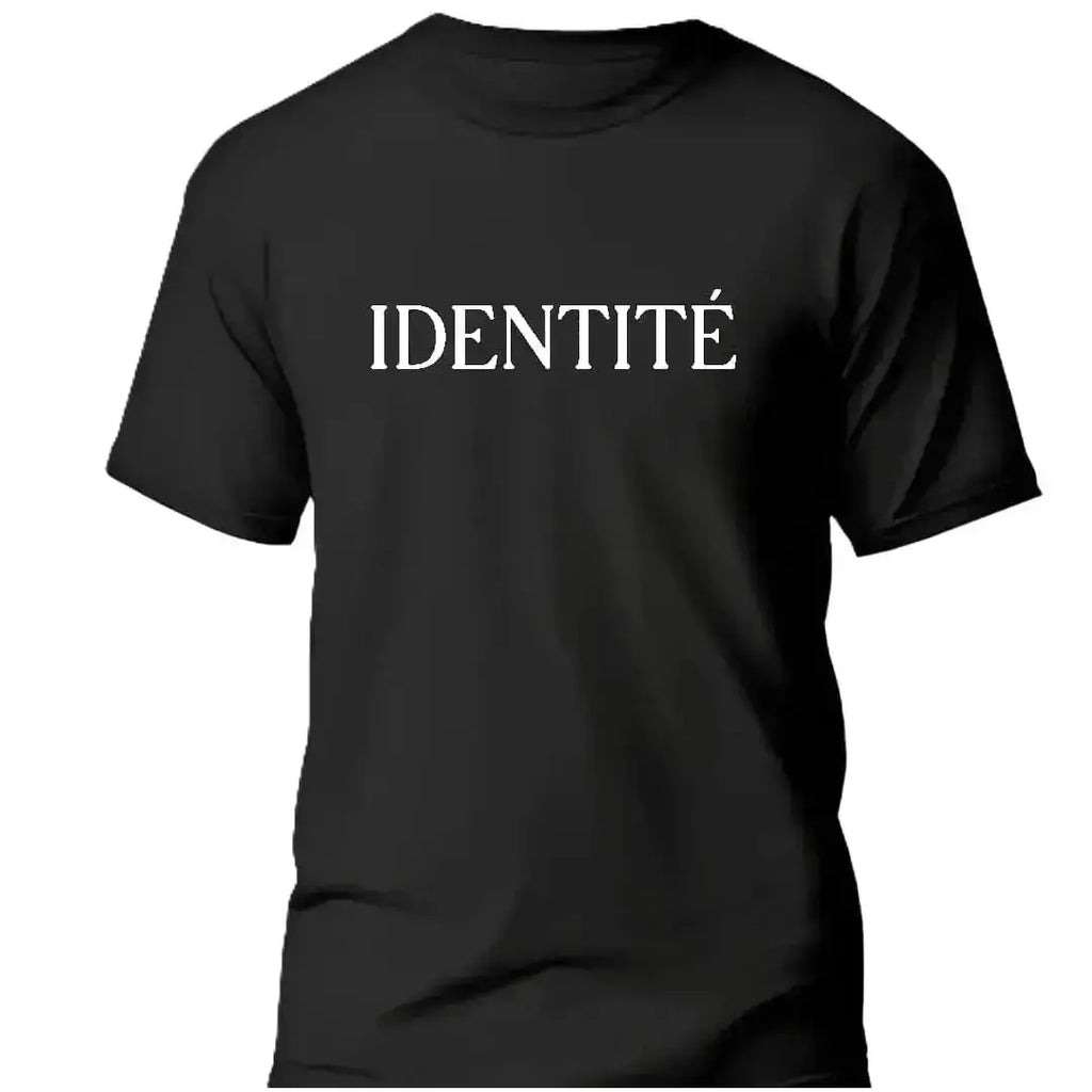 T-shirt bio homme IDENTITÉ noir vue à plat T Shirts et plus