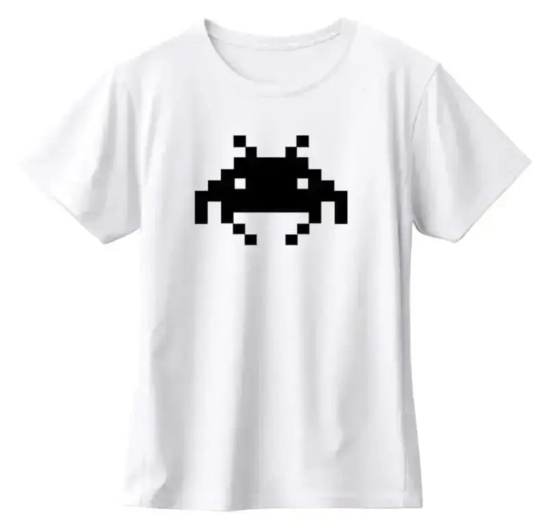 T-shirt bio homme Invaders blanc vue à plat T Shirts et plus