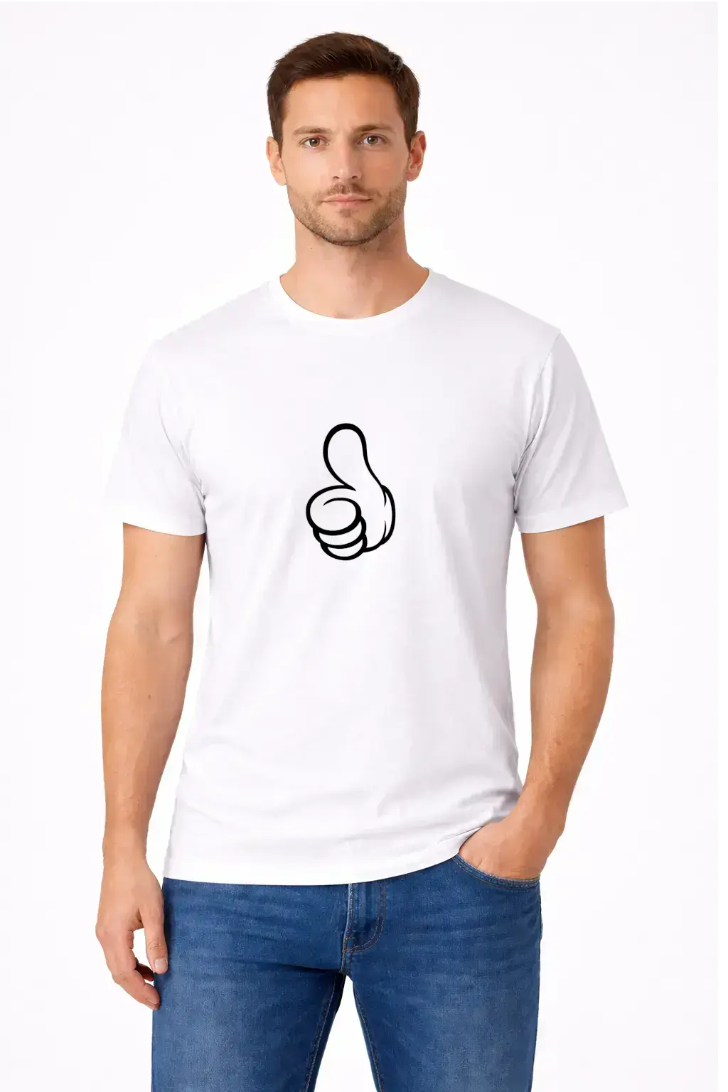 T-shirt bio homme Thumb’s up blanc T Shirts et plus