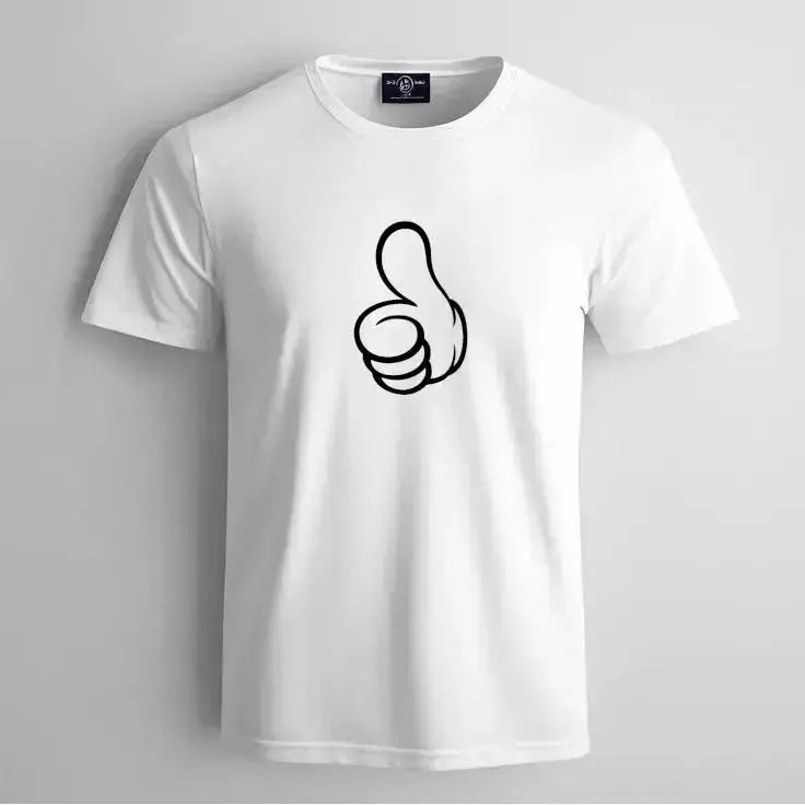 T-shirt bio homme Thumb's up blanc vue à plat T Shirts et plus