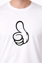 T-shirt bio homme Thumb’s up blanc zoom T Shirts et plus