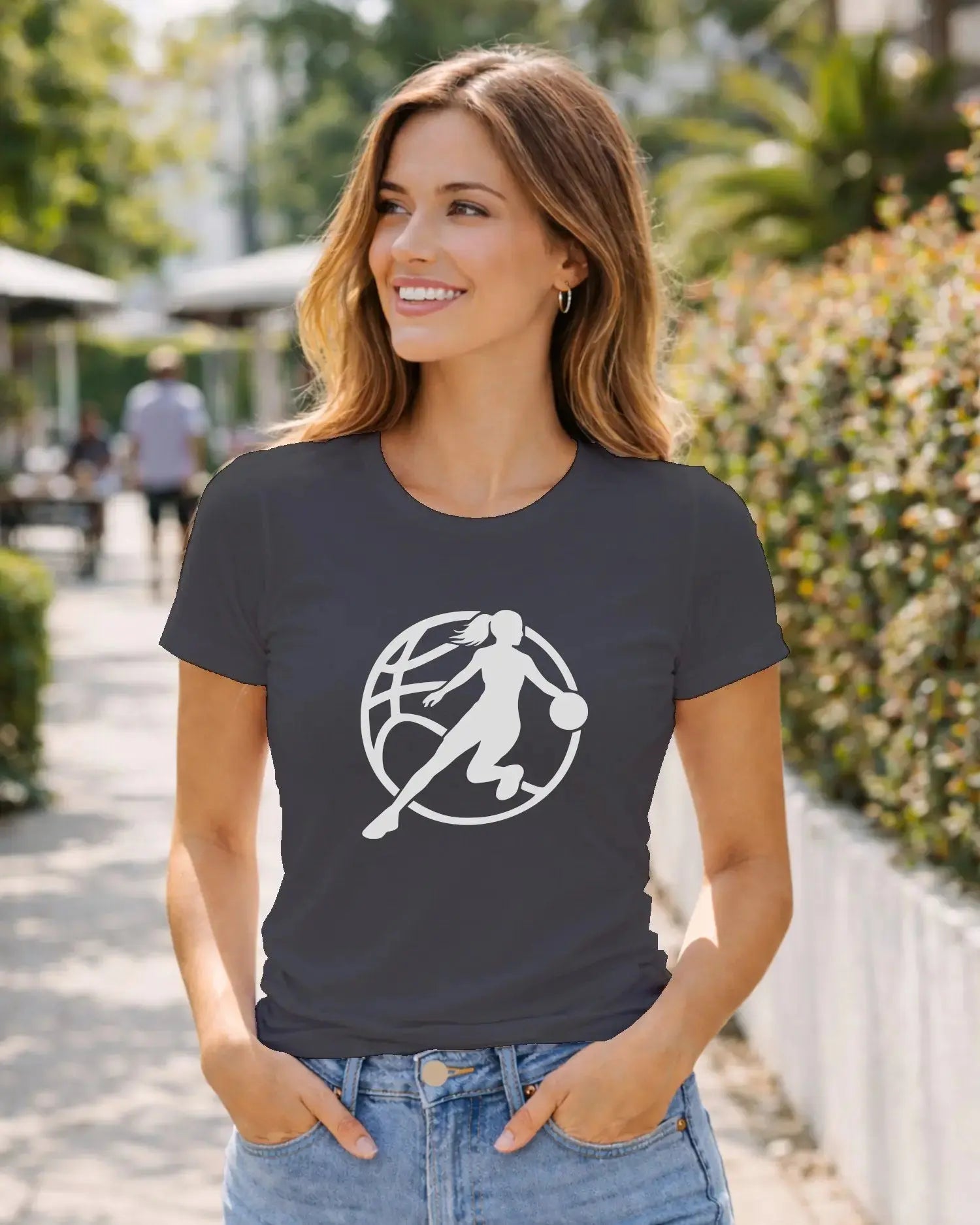 T-shirt graphique femme basket gris foncé