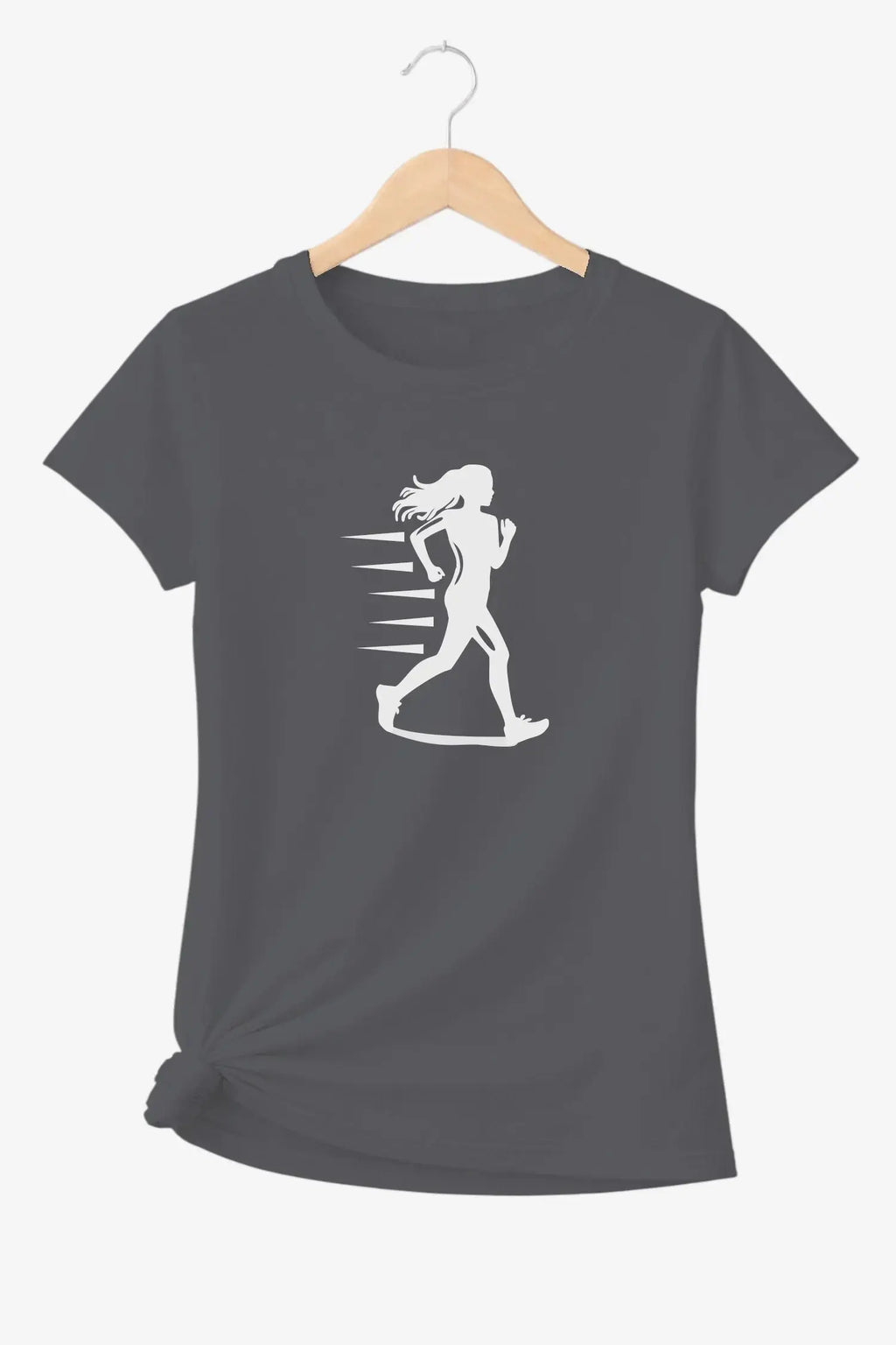 T-shirt graphique femme running libre vinyle blanc vue à plat T shirts et plus