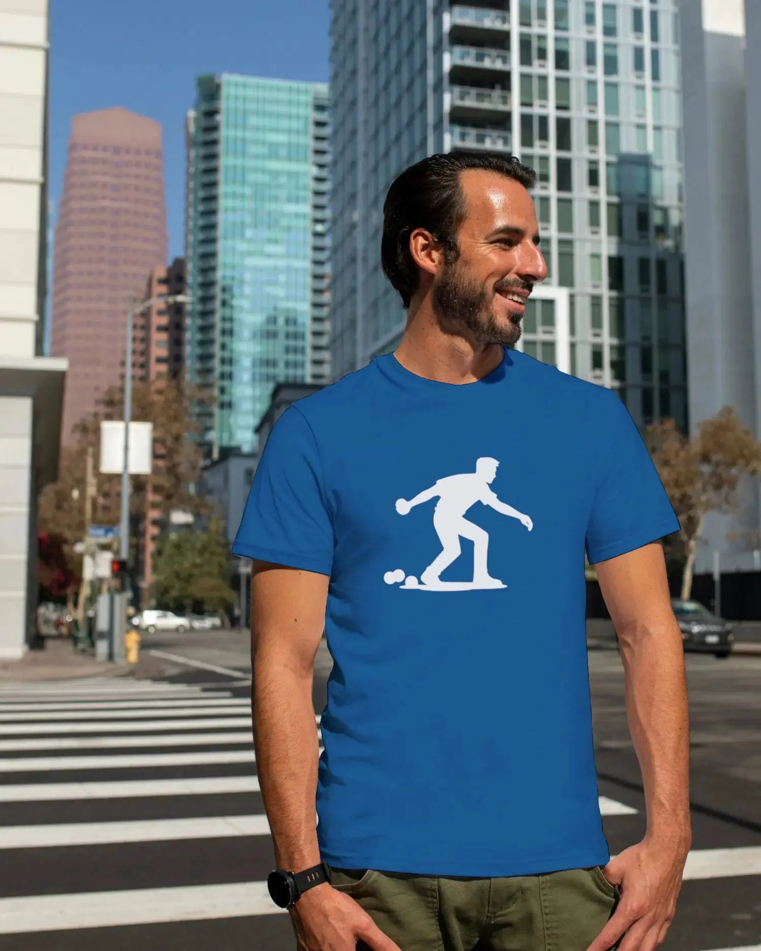 T-shirt graphique homme pétanque play bleu royal T Shirts et plus