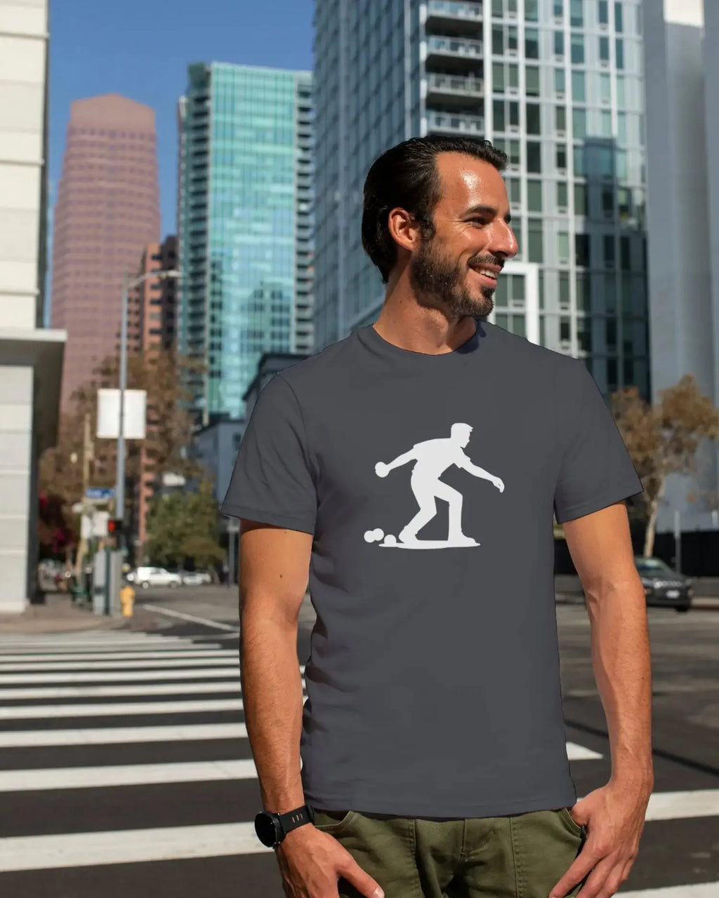 T-shirt graphique homme pétanque play gris foncé T Shirts et plus