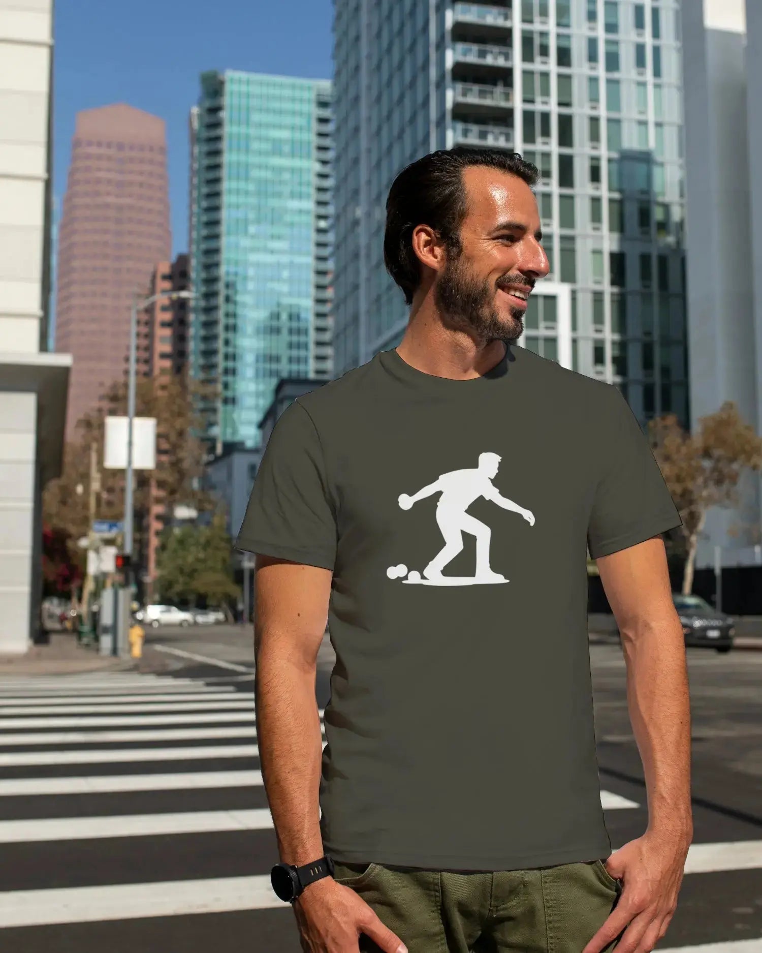 T-shirt graphique homme pétanque play kaki T Shirts et plus