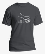 T-shirt graphique homme pétanque pointeur vinyle blanc vue à plat - T Shirts et plus