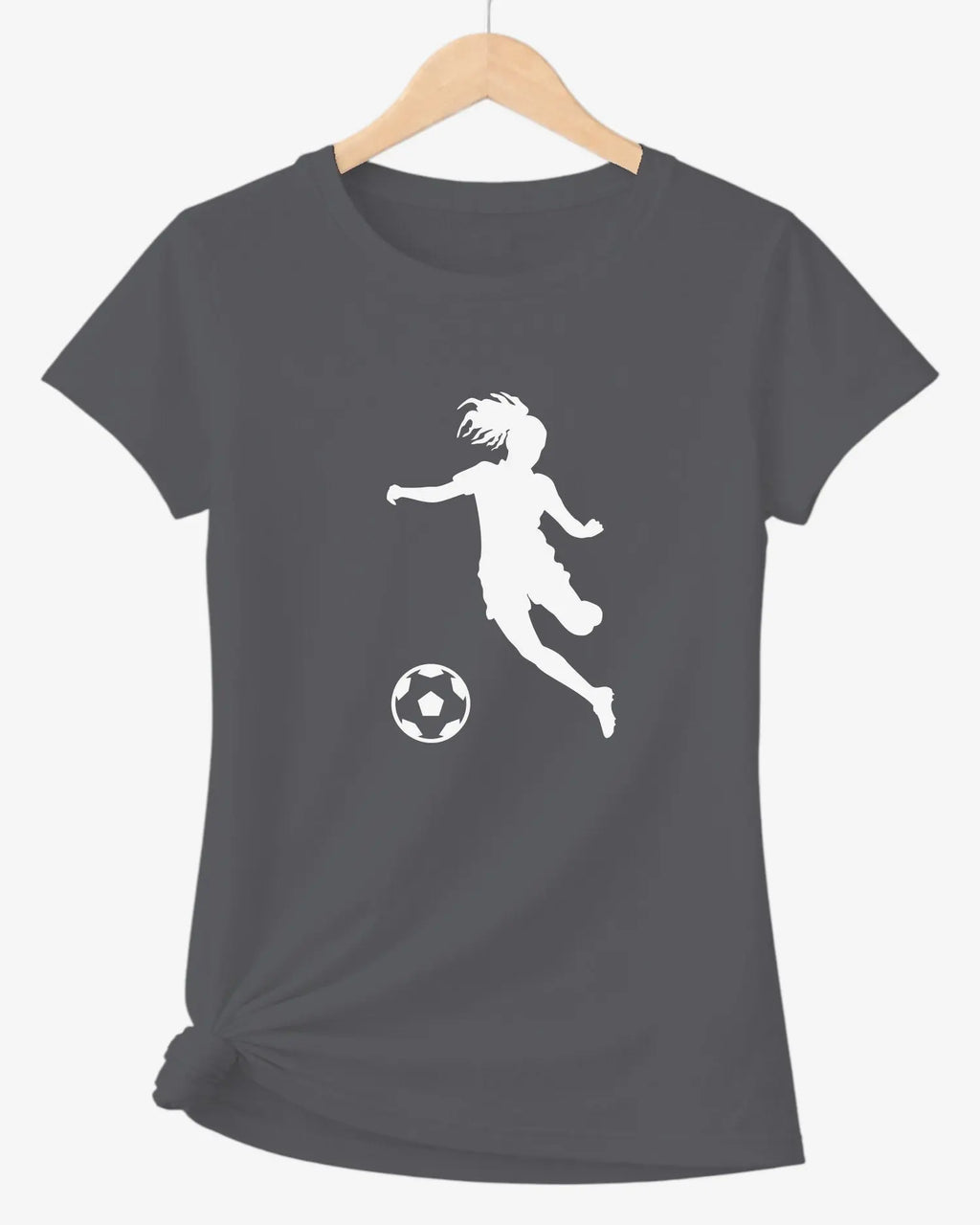 T-shirt graphique femme football vinyle blanc vue à plat - T Shirts et plus
