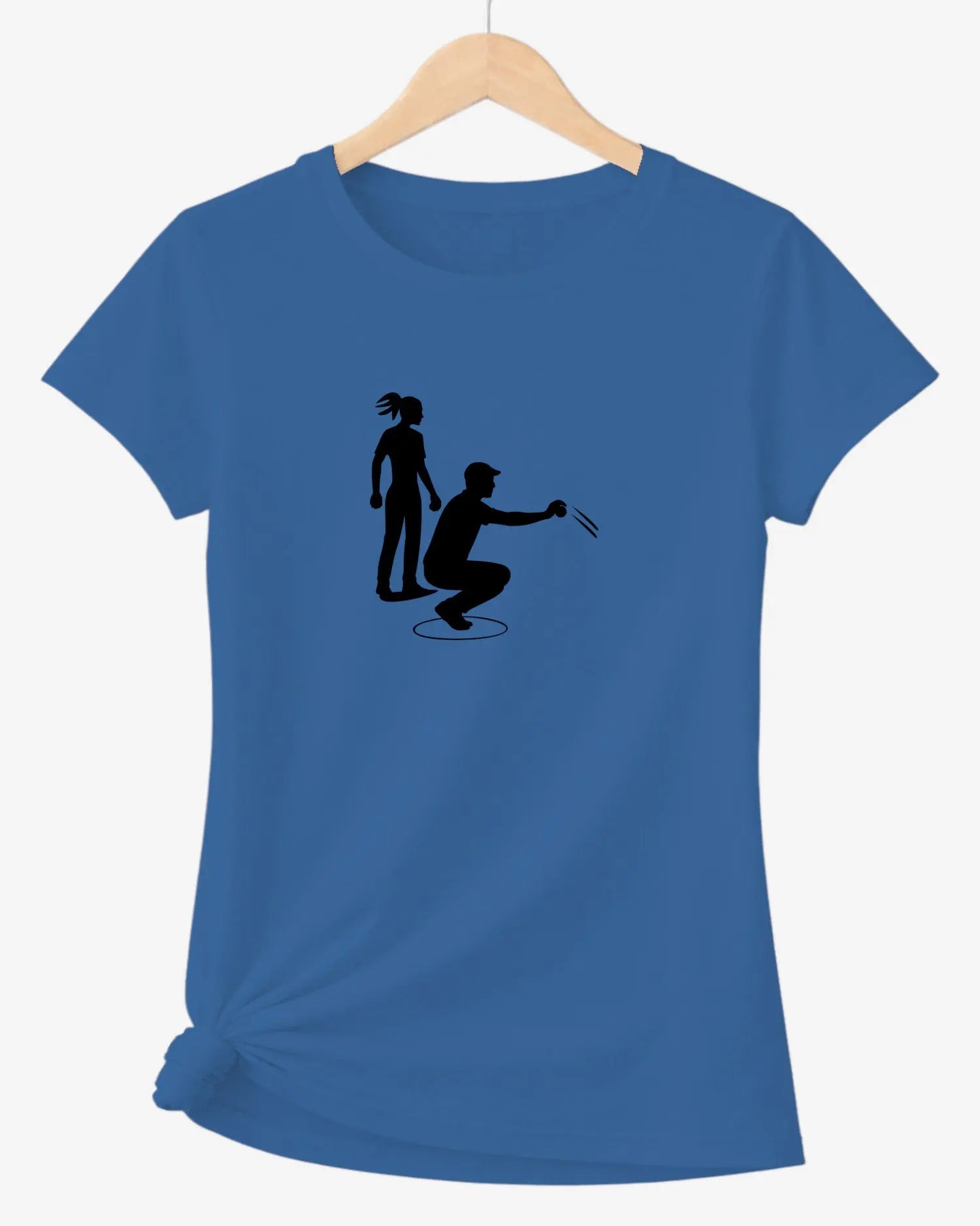 T-shirt graphique femme pétanque maitrise vinyle noir vue à plat T shirts et plus