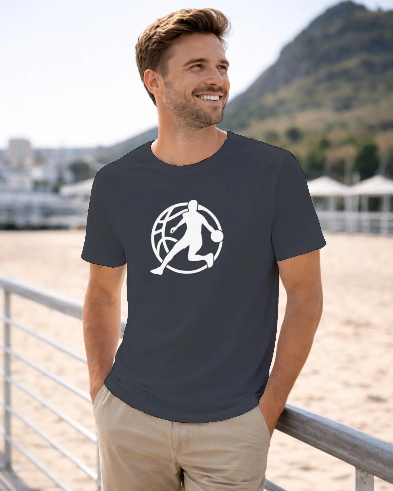 T-shirt graphique homme basket bleu marine - T Shirts et plus