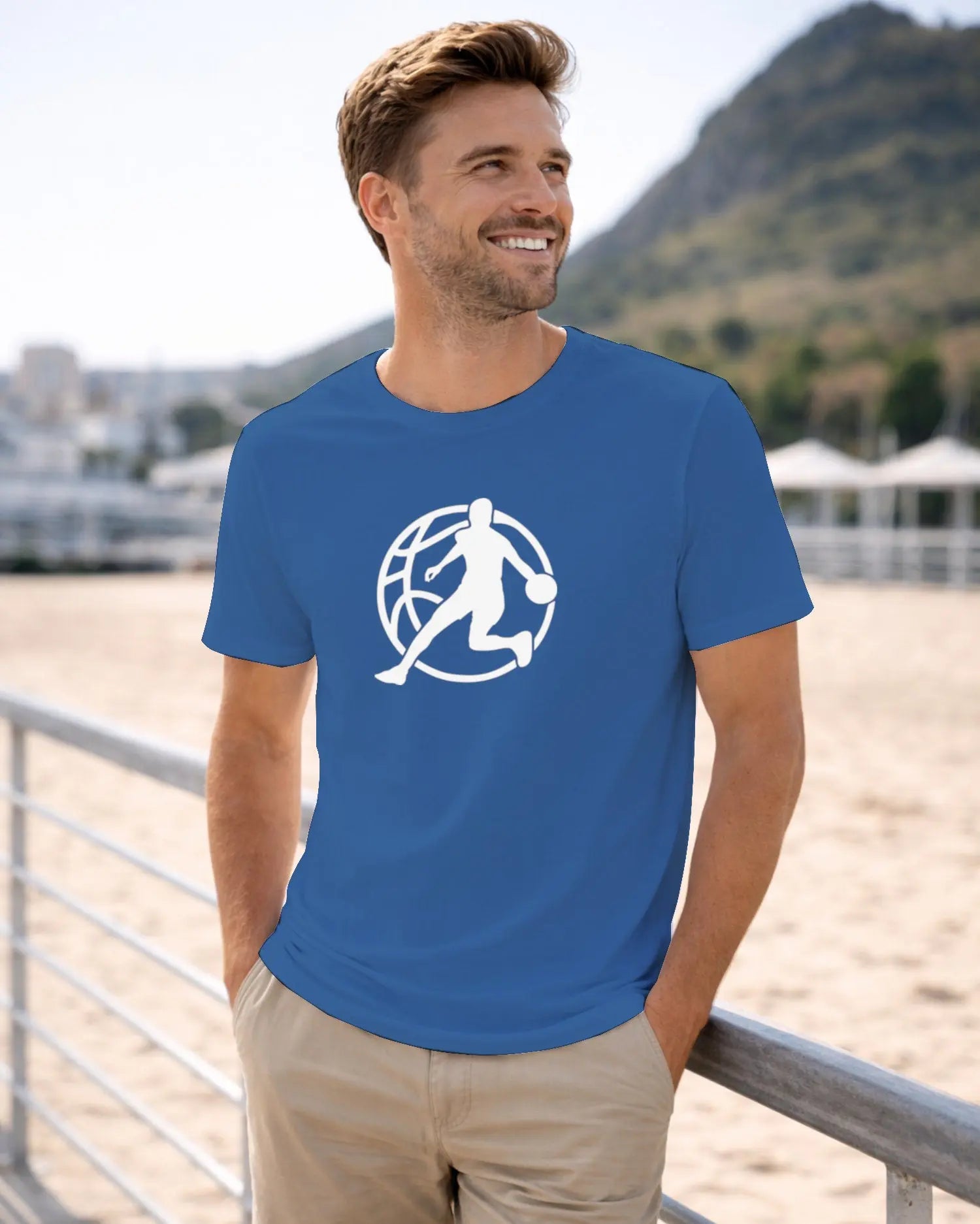 T-shirt graphique homme basket bleu royal - T Shirts et plus