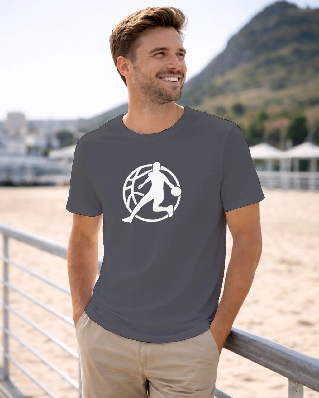 T-shirt graphique homme basket gris foncé