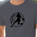 motif homme basket vinyle noir zoom - T Shirts et plus