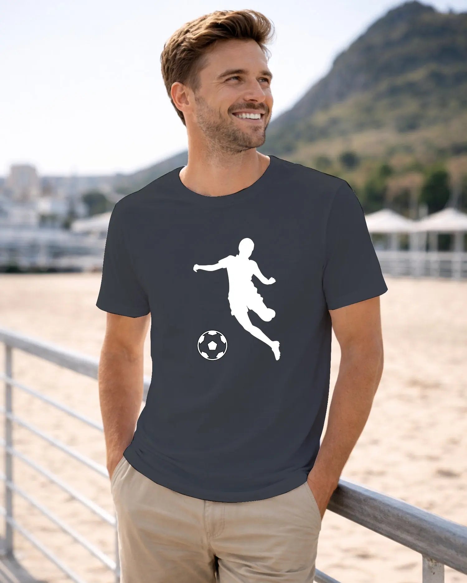 T-shirt graphique homme football bleu marine - T Shirts et plus