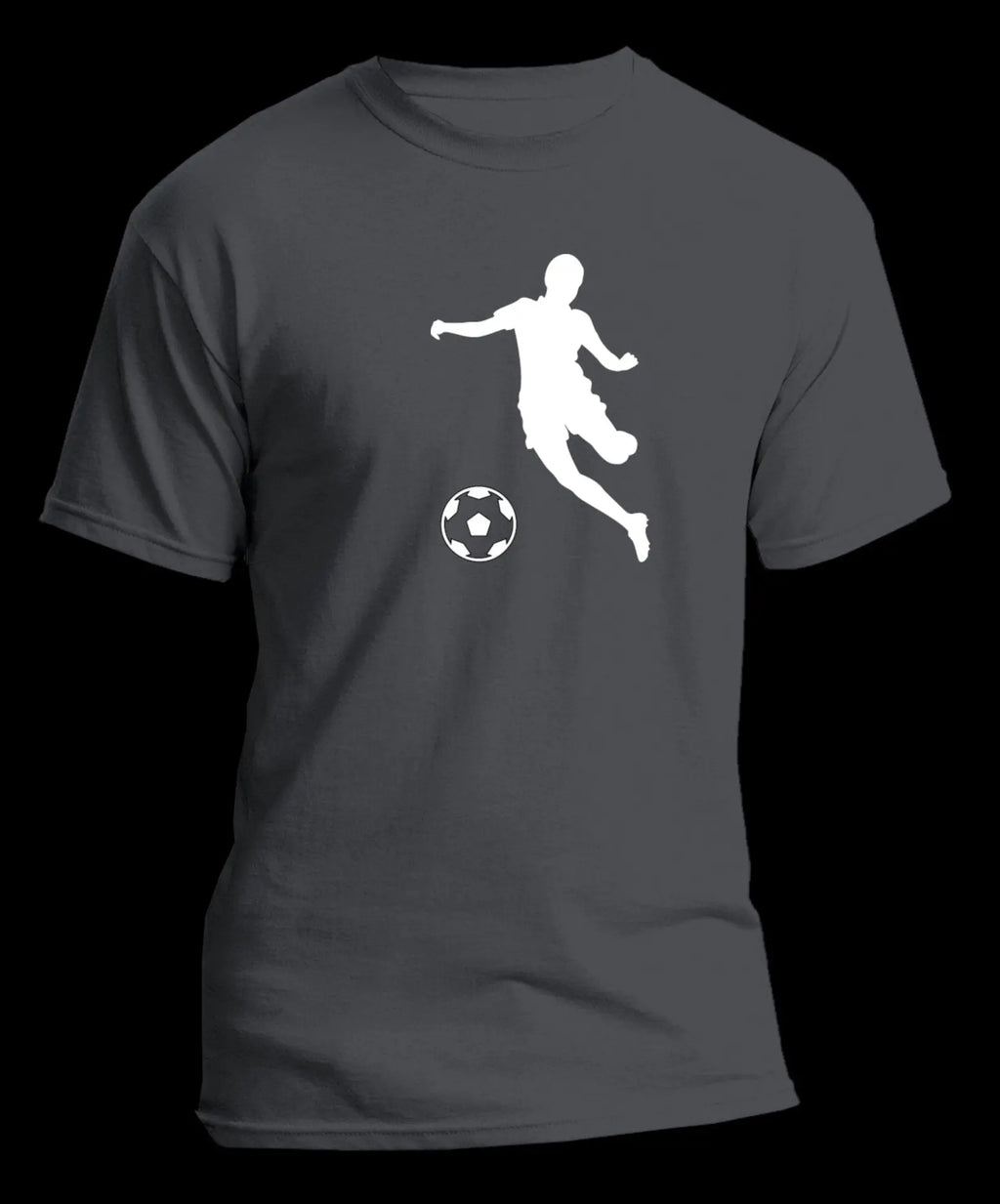 T-shirt graphique homme football vinyle blanc vue à plat- T Shirts et plus