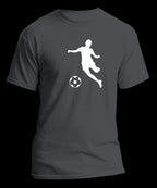 T-shirt graphique homme football vinyle blanc vue à plat- T Shirts et plus