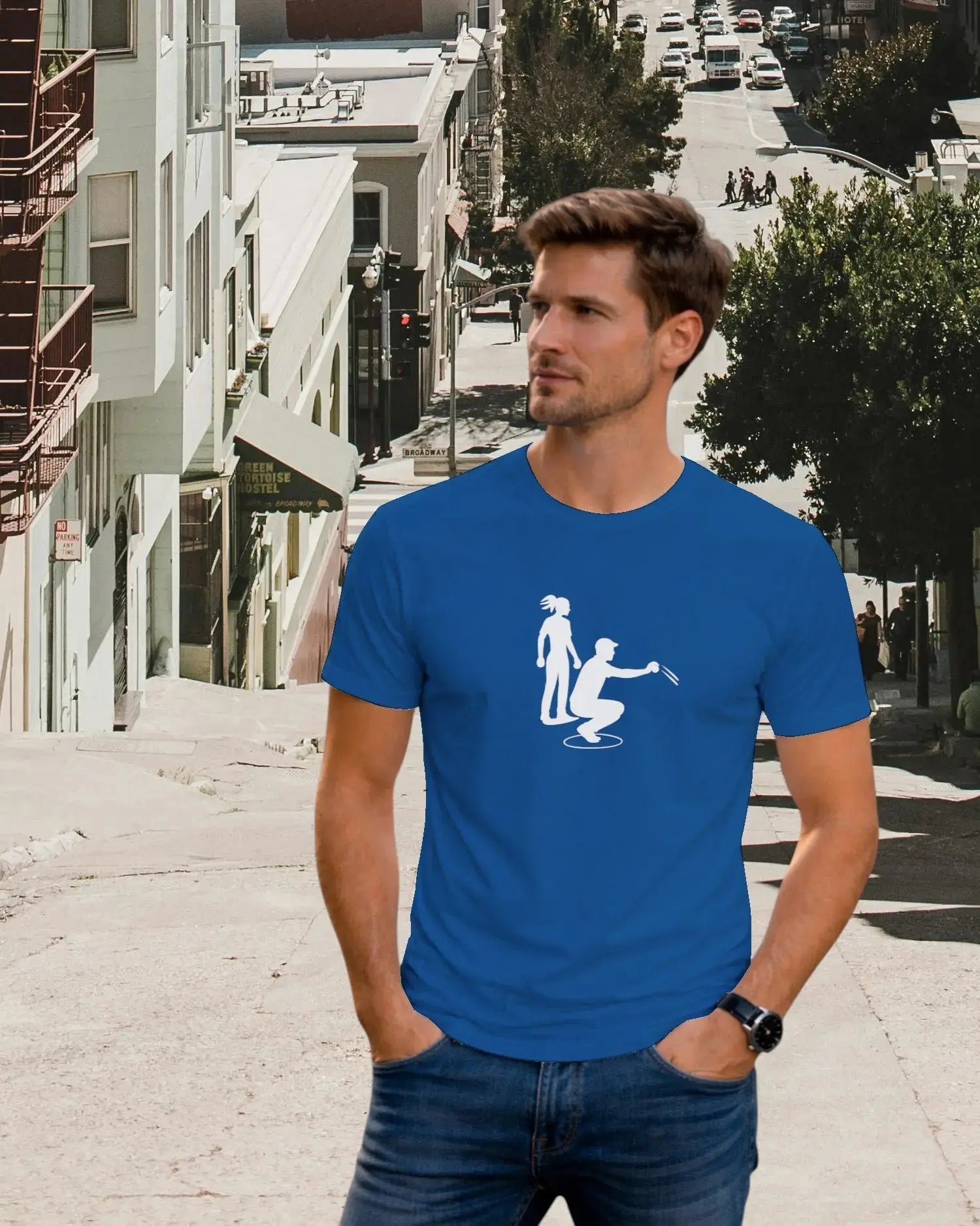 T-shirt graphique homme pétanque maitrise bleu royal T shirts et plus