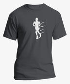 T-shirt graphique homme running libre vinyle blanc vue à plat T shirts et plus