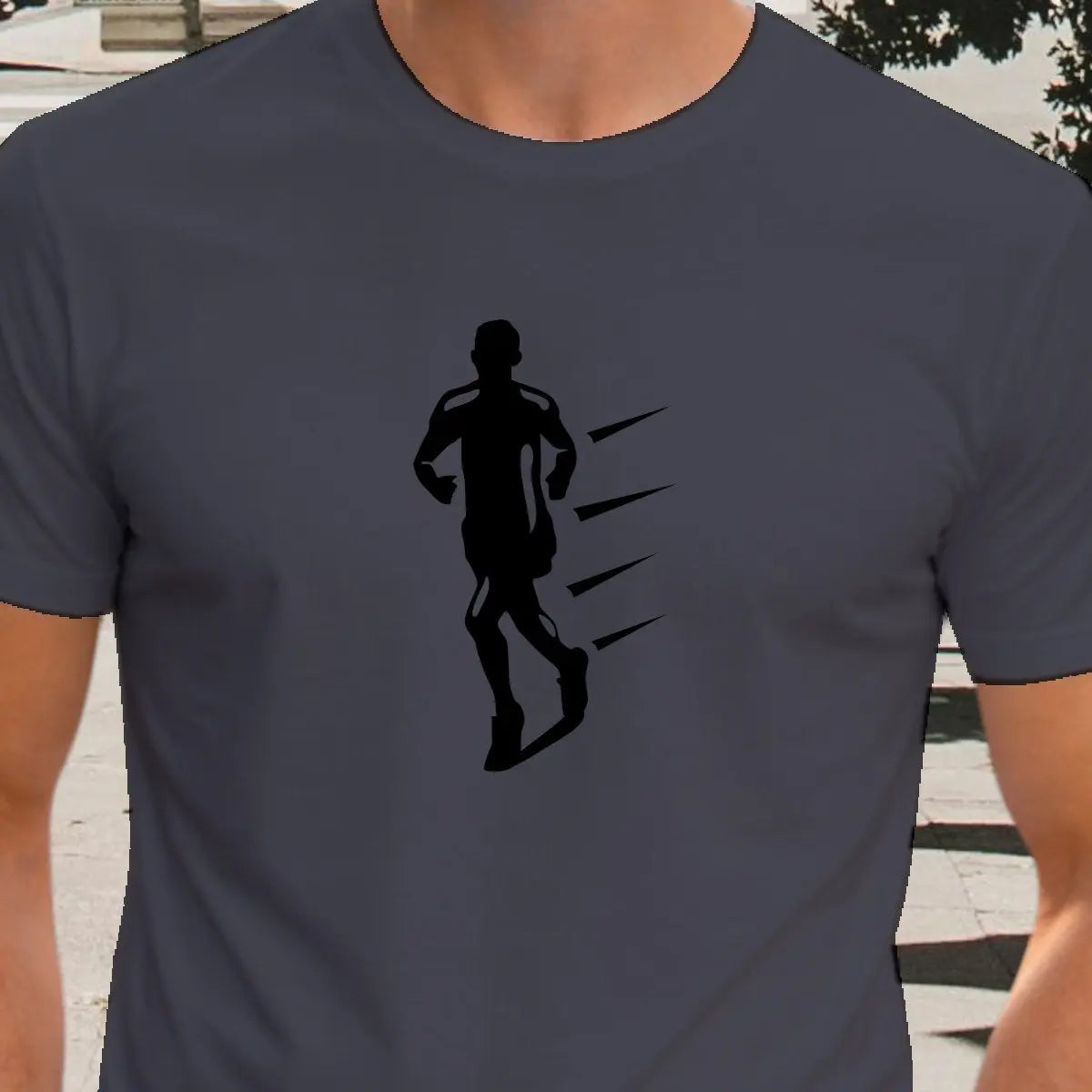 T-shirt graphique homme running libre vinyle noir zoom T shirts et plus
