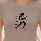 T shirt graphique femme running vitesse détail noir vue rapprochée T shirts et plus