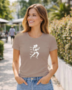 T shirt graphique femme running vitesse sable 