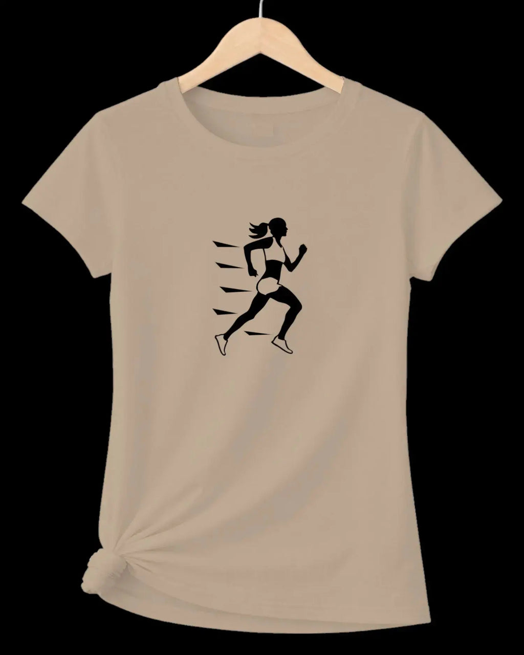 T shirt graphique femme running vitesse vinyle noir vue à plat T shirts et plus