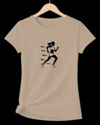 T shirt graphique femme running vitesse vinyle noir vue à plat T shirts et plus