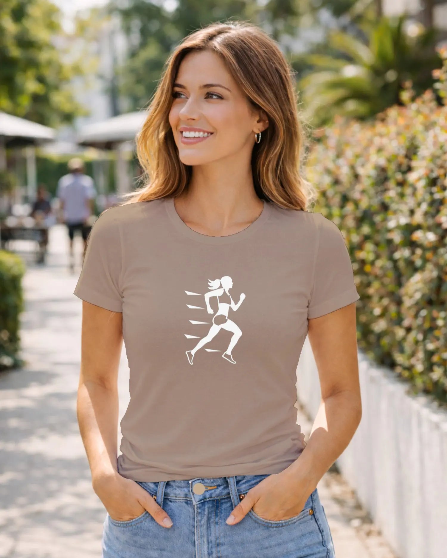 T shirt graphique femme running vitesse sable T shirts et plus