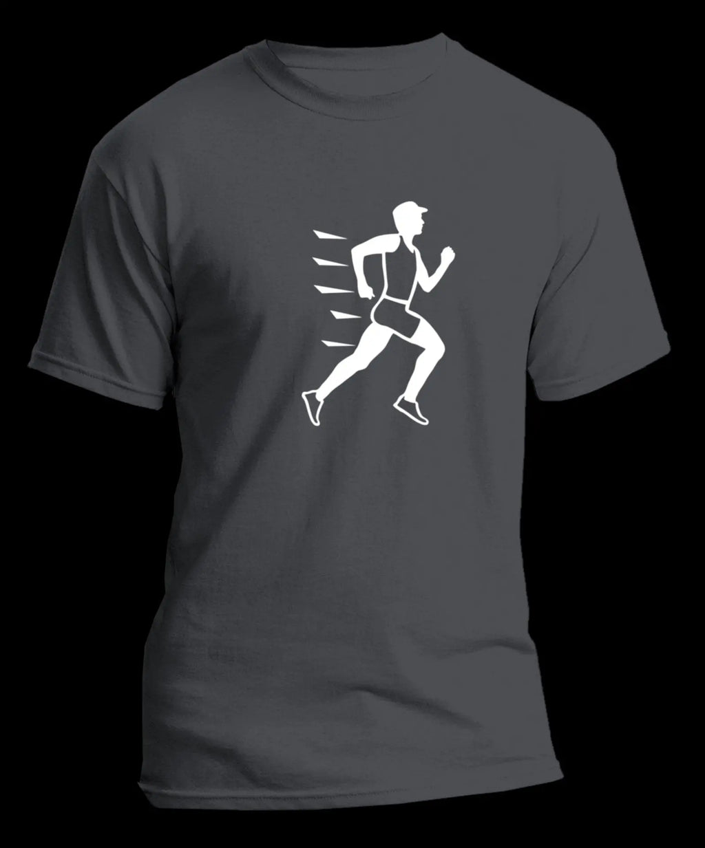 T-shirt graphique homme running vitesse vinyle blanc vue à plat T shirts et plus