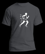 T-shirt graphique homme running vitesse vinyle blanc vue à plat T shirts et plus