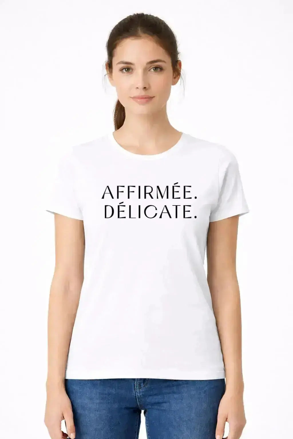 T-shirt bio femme Affirmée Délicate blanc 