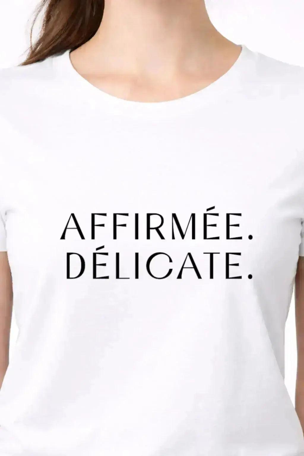 T-shirt bio femme Affirmée Délicate detail noir vue rapprochée T Shirts et plus