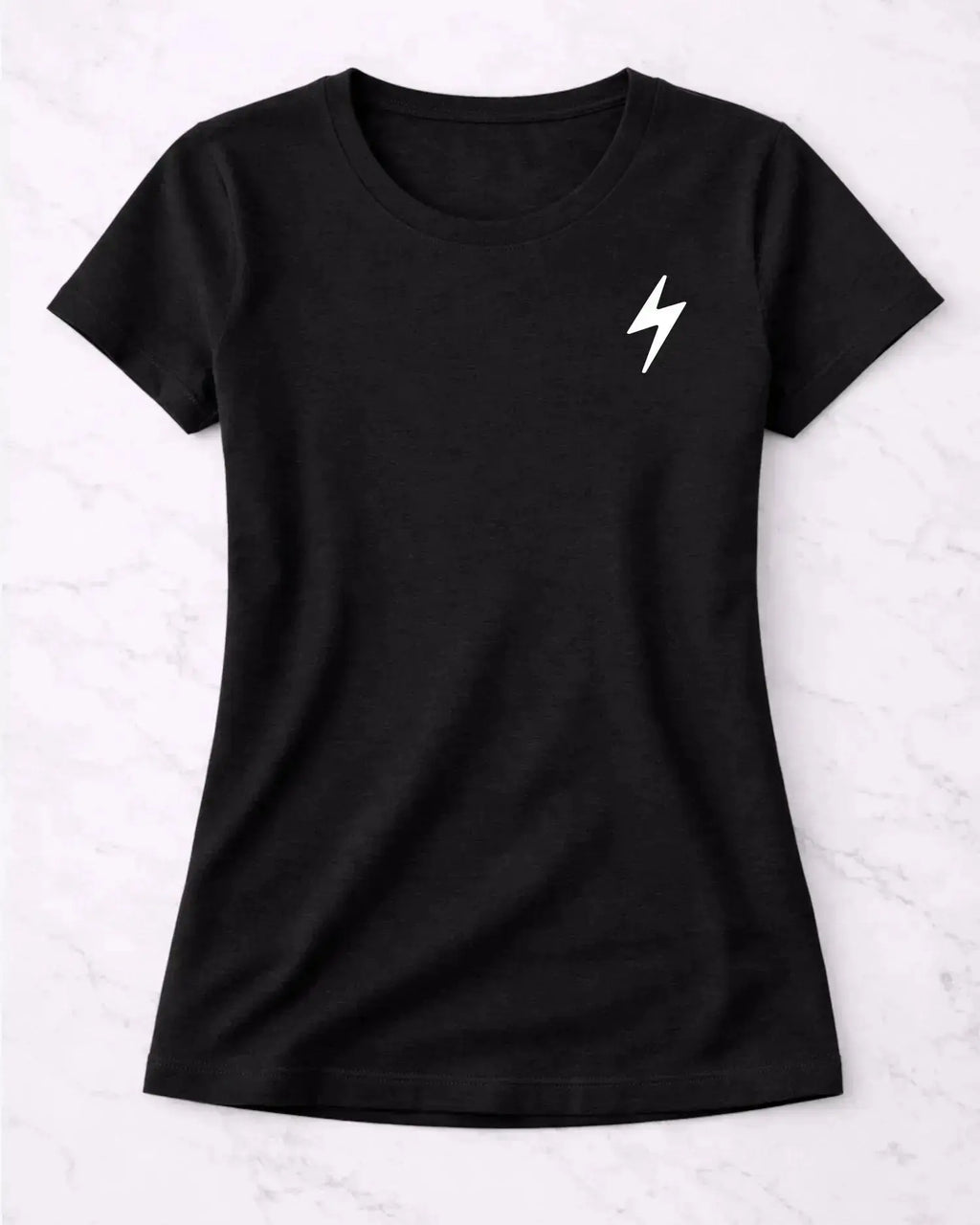 T-shirt bio femme Energy vinyle blanc vue à plat 