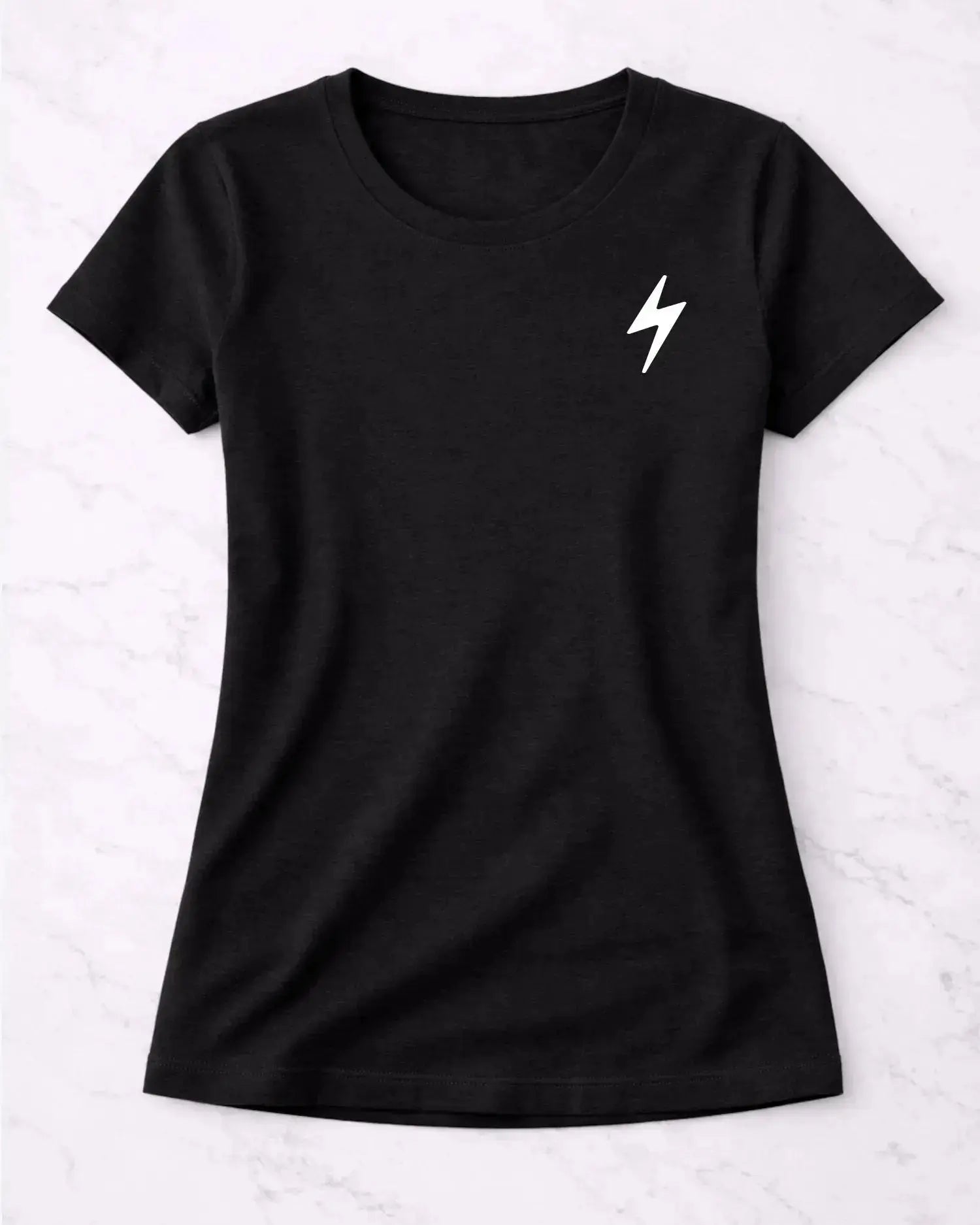 T-shirt bio femme Energy vinyle blanc vue à plat 