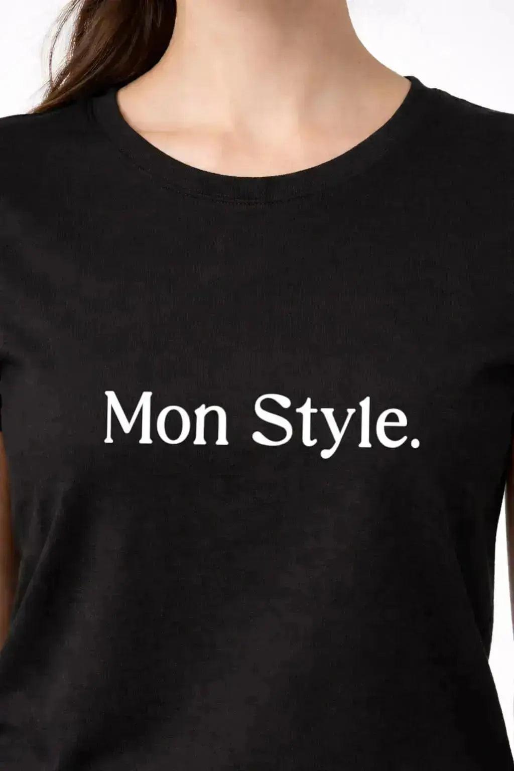 T-shirt bio femme Mon style detail blanc zoom