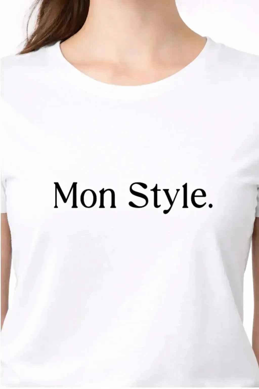 T-shirt bio femme Mon style detail noir zoom
