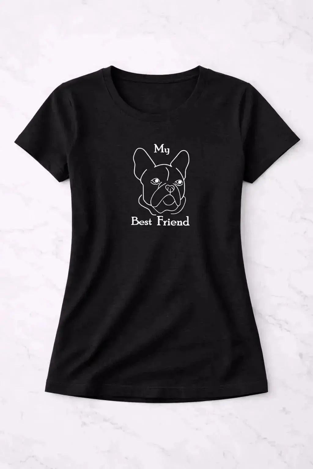 T-shirt femme bio MY BEST FRIEND vinyle blanc vue à plat - T Shirts et plus