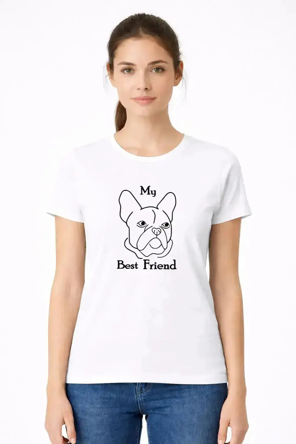 T-shirt bio femme My best friend blanc 