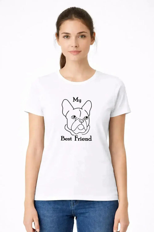 T-shirt bio femme My best friend blanc 